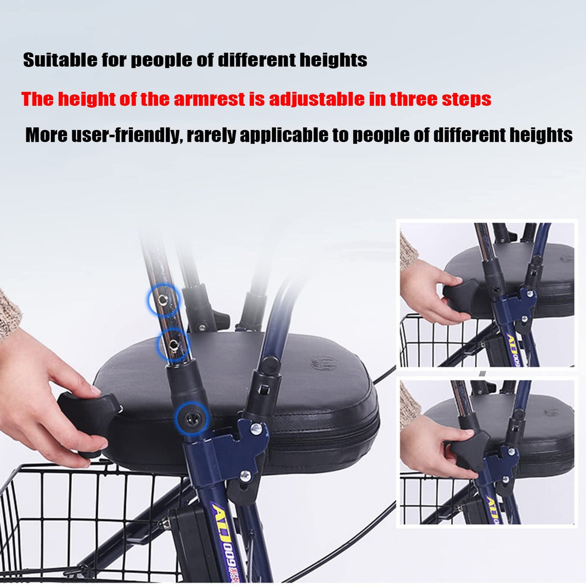 Upright Folding Rollator Walker with Seat K43030