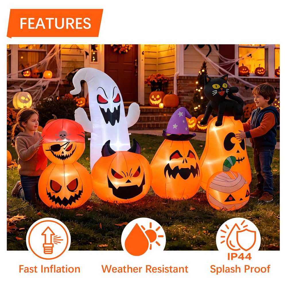 8 FT Inflatable Pumpkin Patch Yard Décor B572393