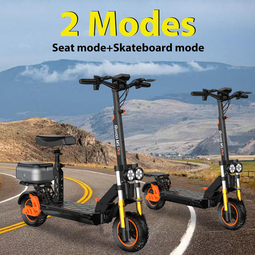 1600 W 50 Miles 40 MPH 10" Off Road Tire Folding E-Scooter 48V 27AH Battery with Detachable Seat Q7291