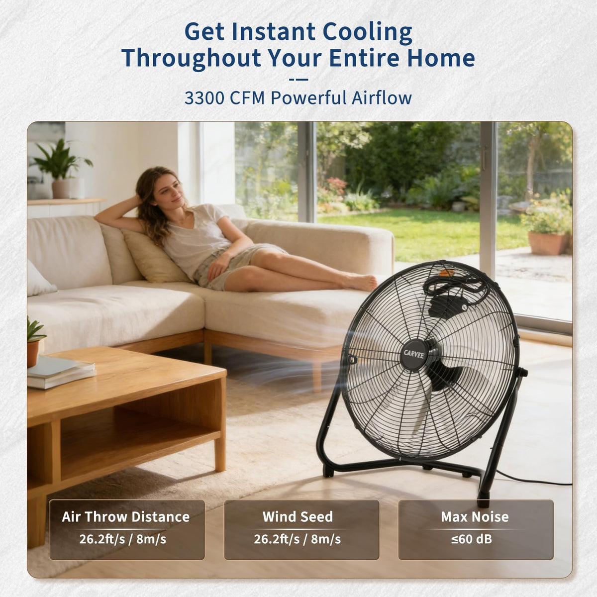 18 Inch 3 Speeds Metal Floor Fan A347