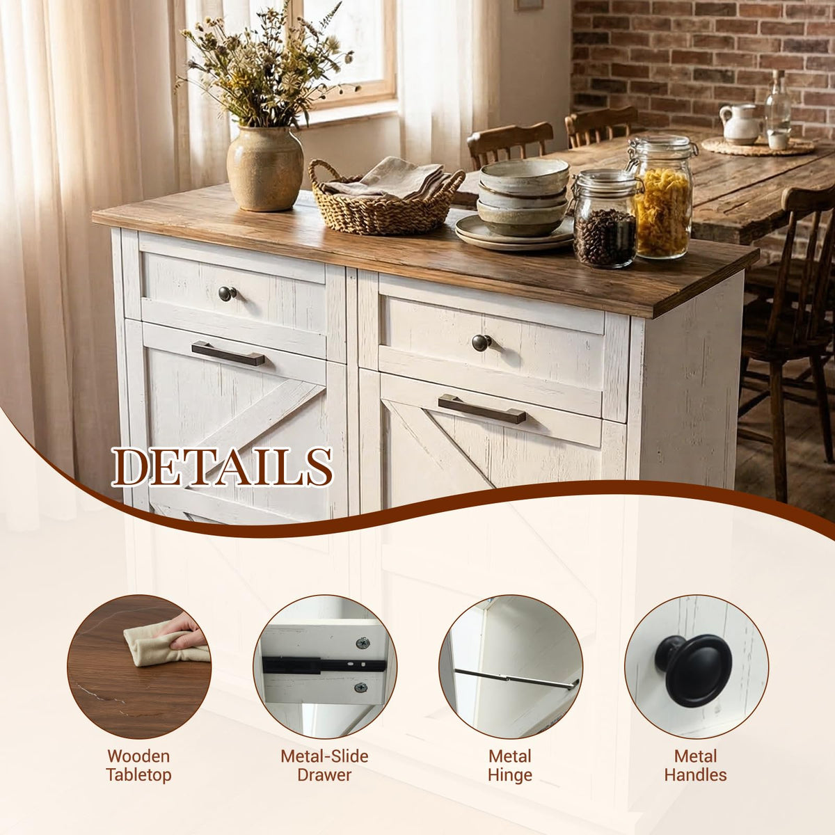 White Tilt-Out Trash Can Cabinet S7443