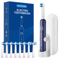 Black Rechargeable Electric Toothbrush with 8 Brush Heads D208