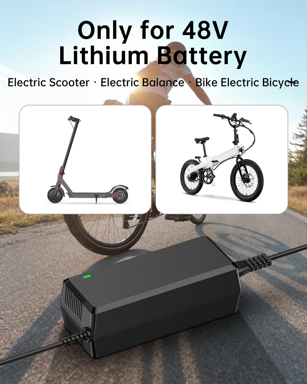54.6V 2A Electric Scooter Charger 5 Connectors 8.2ft K5379