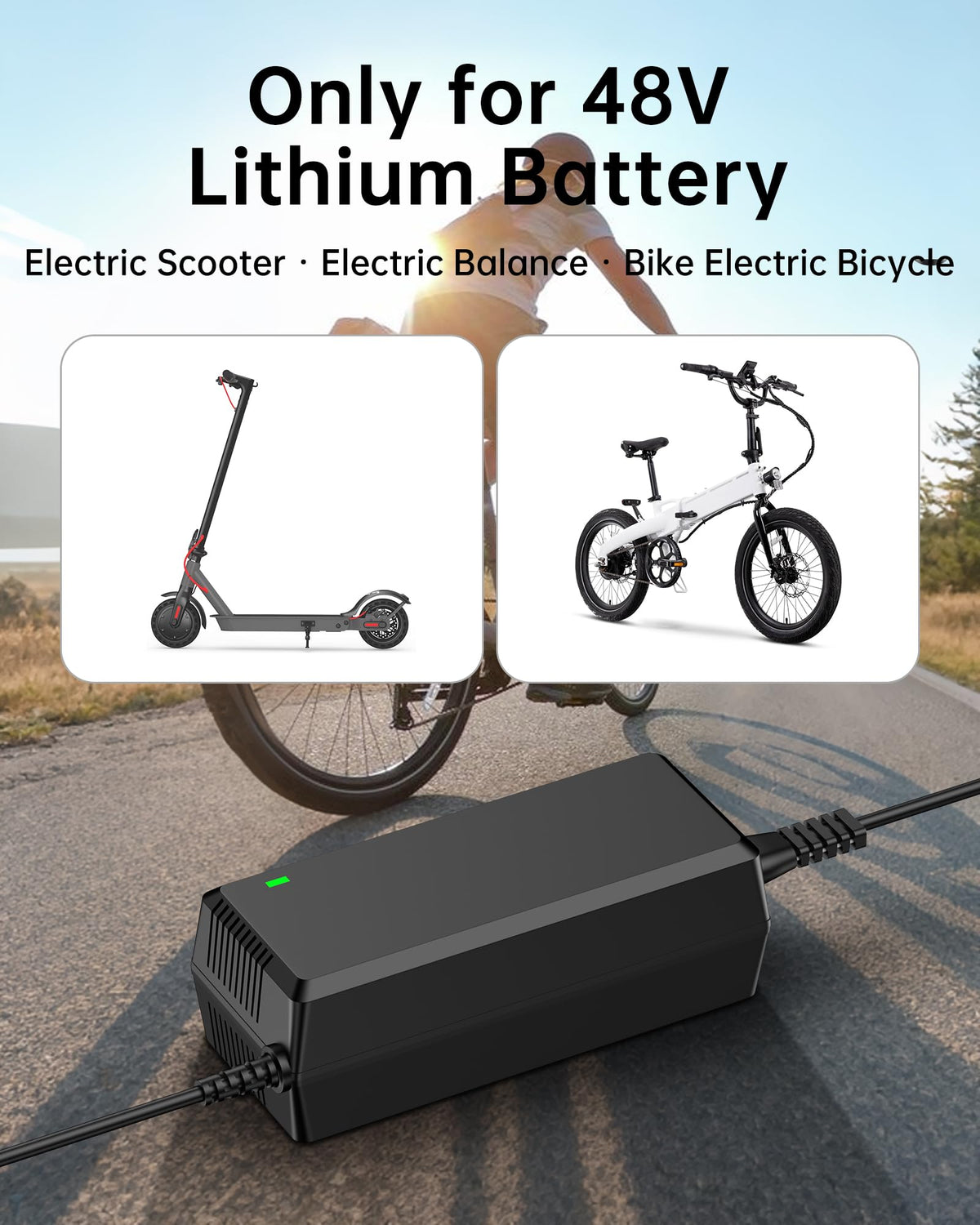 54.6V 2A Electric Scooter Charger 5 Connectors 8.2ft K5379
