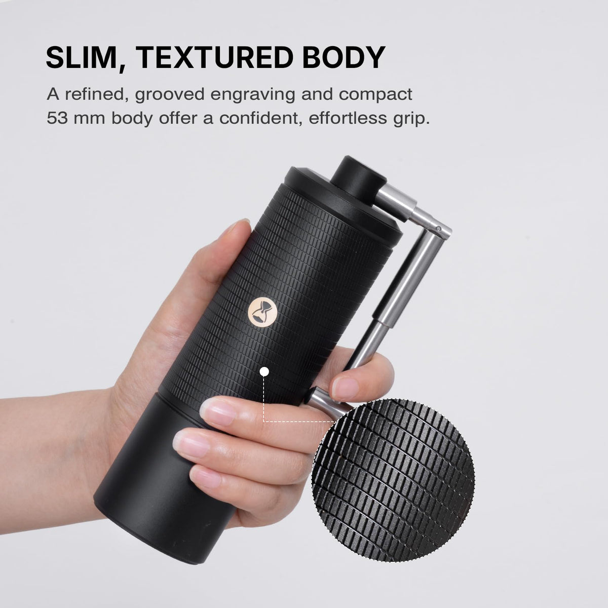 Manual Coffee Grinder with Conical Burr, Portable Hand Coffee Mill, Black U340255