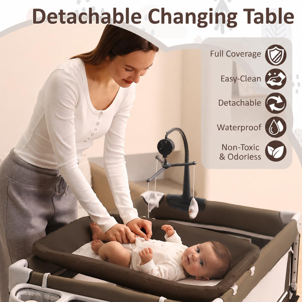 5-in-1 Baby Bassinet Bedside Sleeper A148344