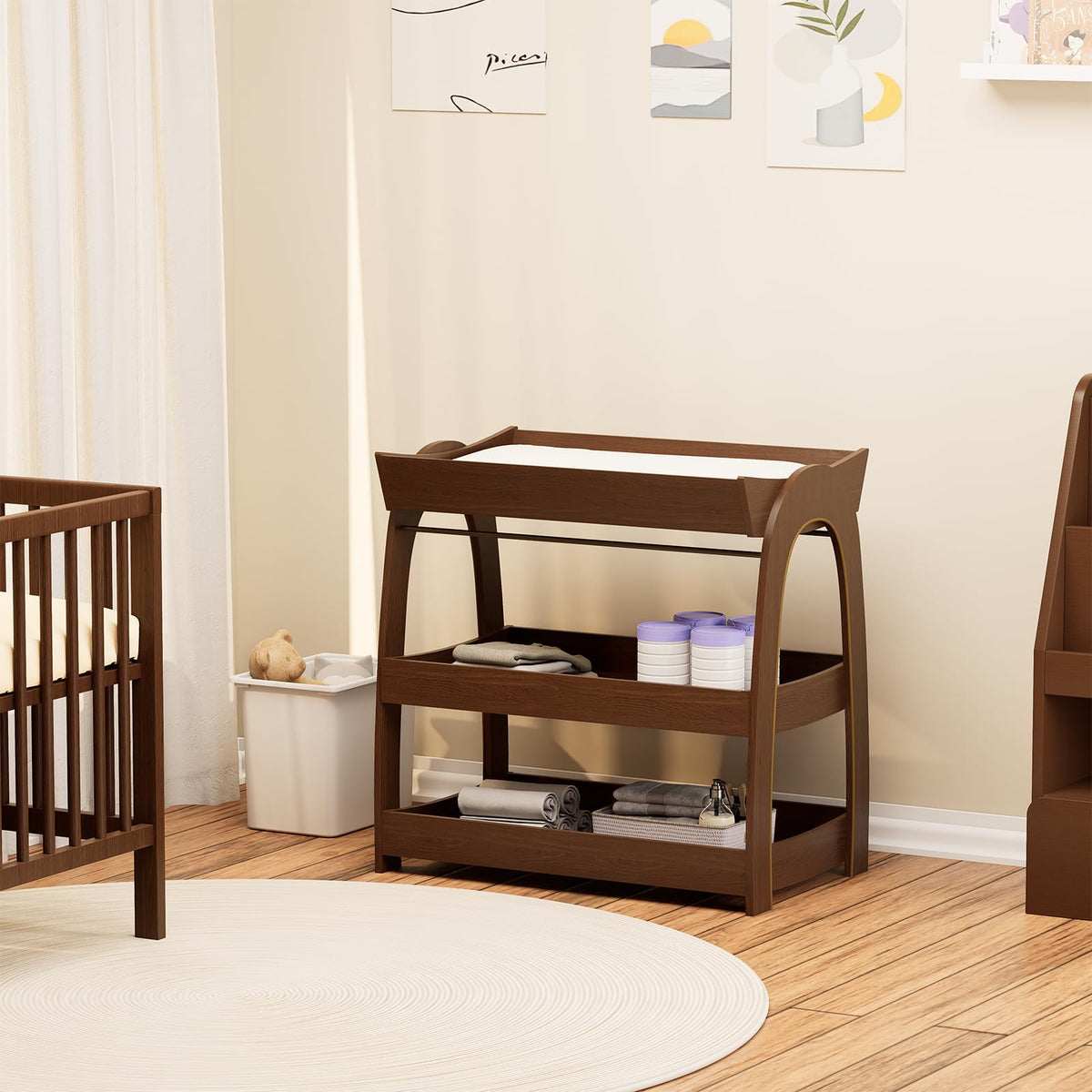 Wood 2-Tier Baby Changing Table C369985