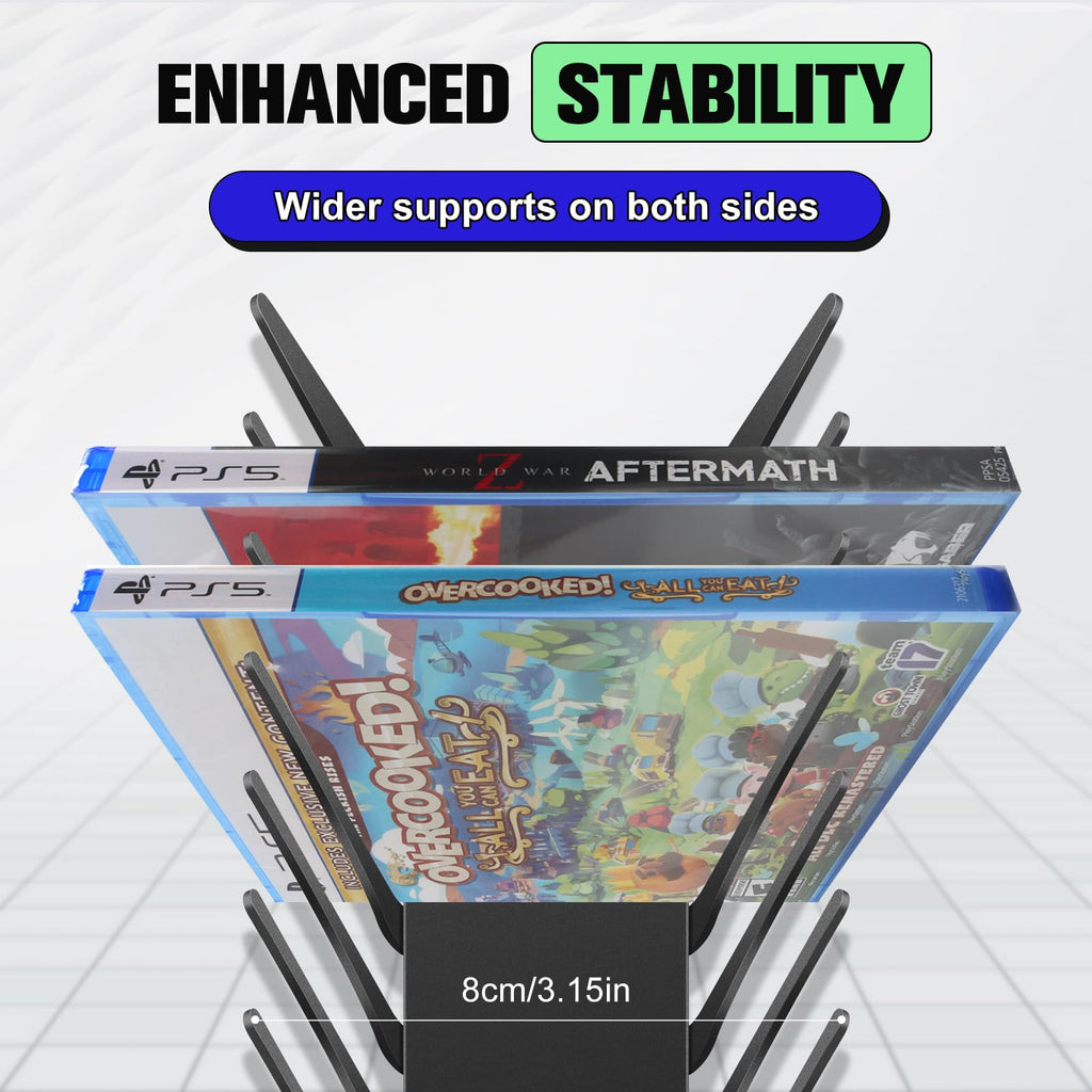 4-Pack Wall Mount DVD Holder Metal Video Game Storage Rack I2791