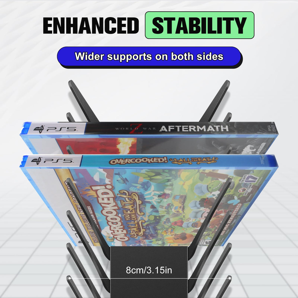 4-Pack Wall Mount DVD Holder Metal Video Game Storage Rack I2791