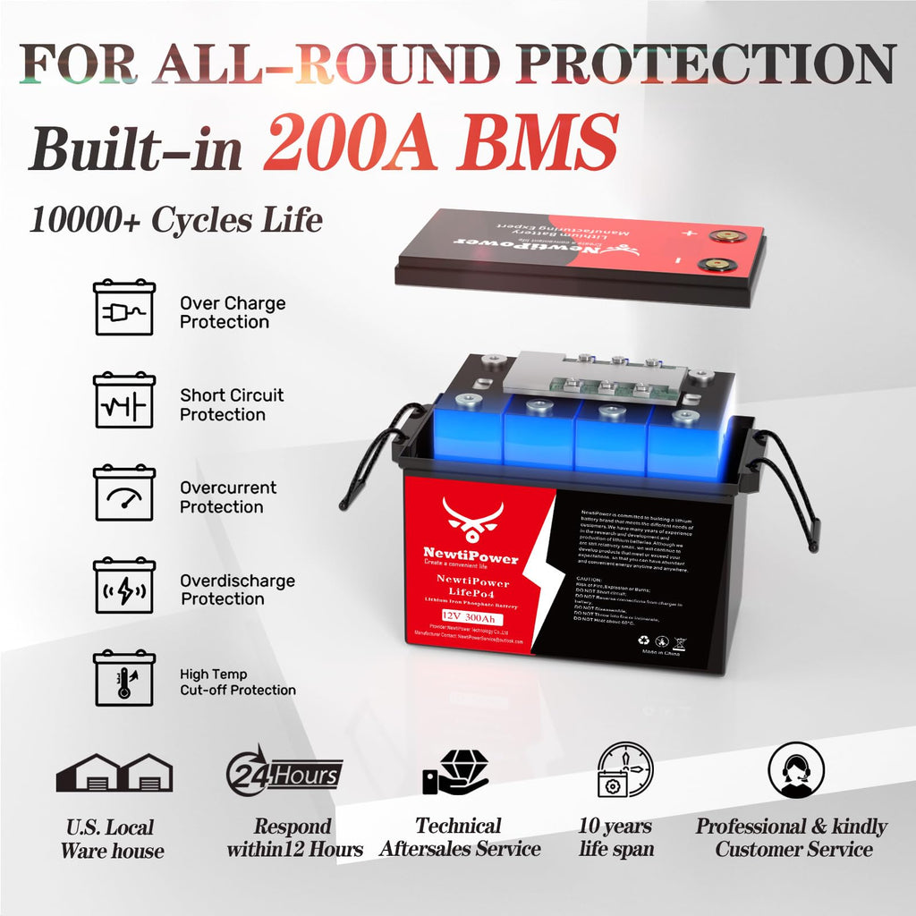12V 330Ah LiFePO4 Battery with 200A BMS N97803