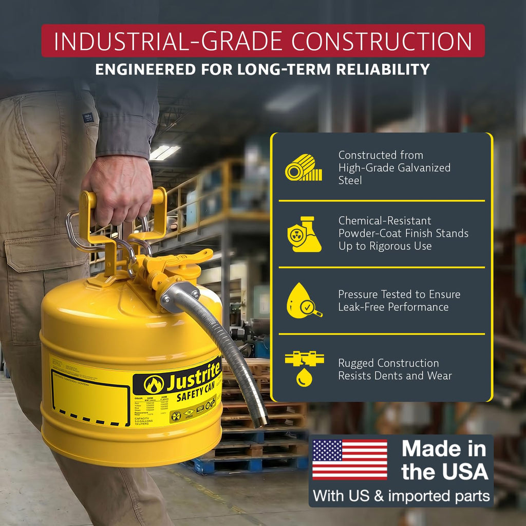 Yellow Galvanized Steel Diesel Fuel Can M490932