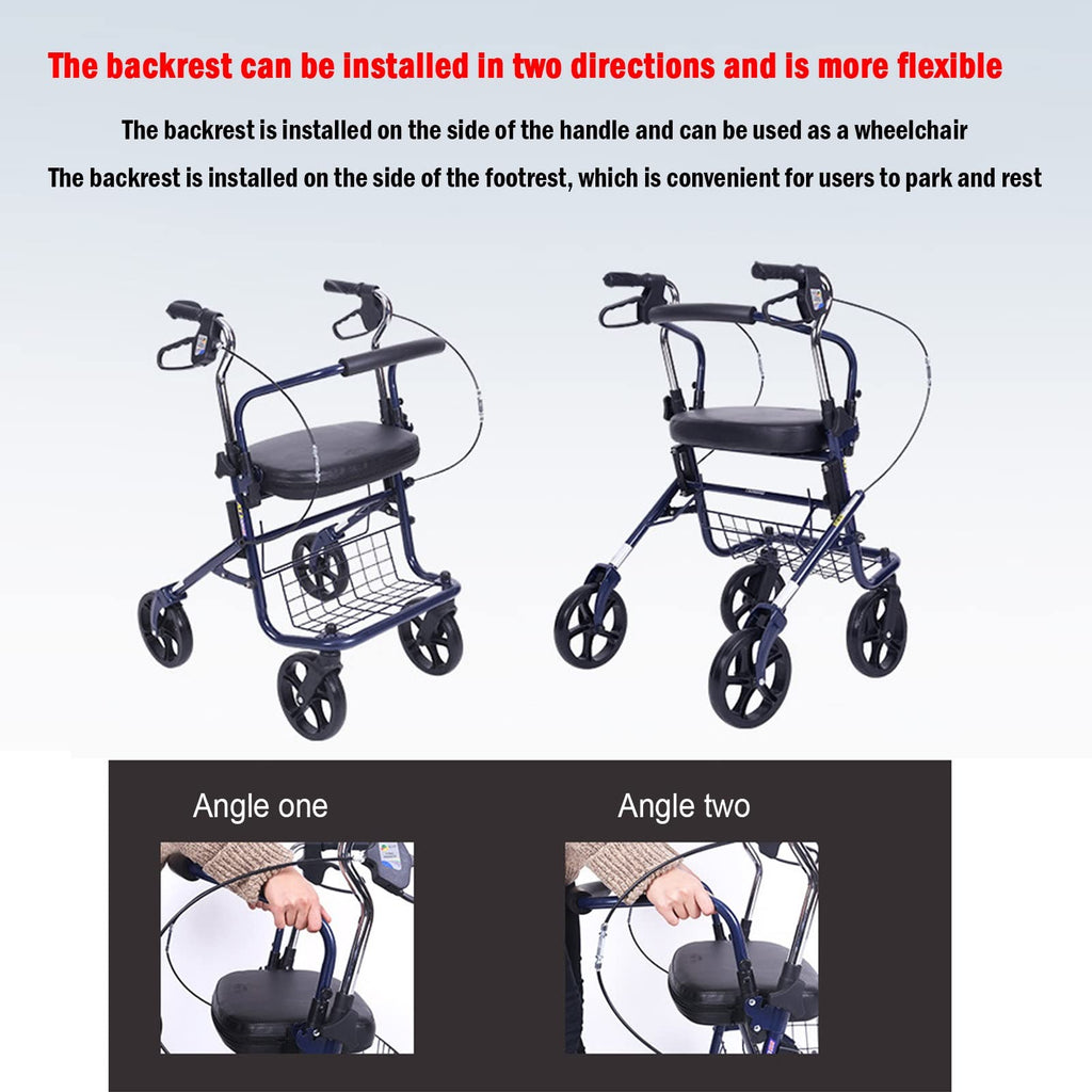 Upright Folding Rollator Walker with Seat K43030