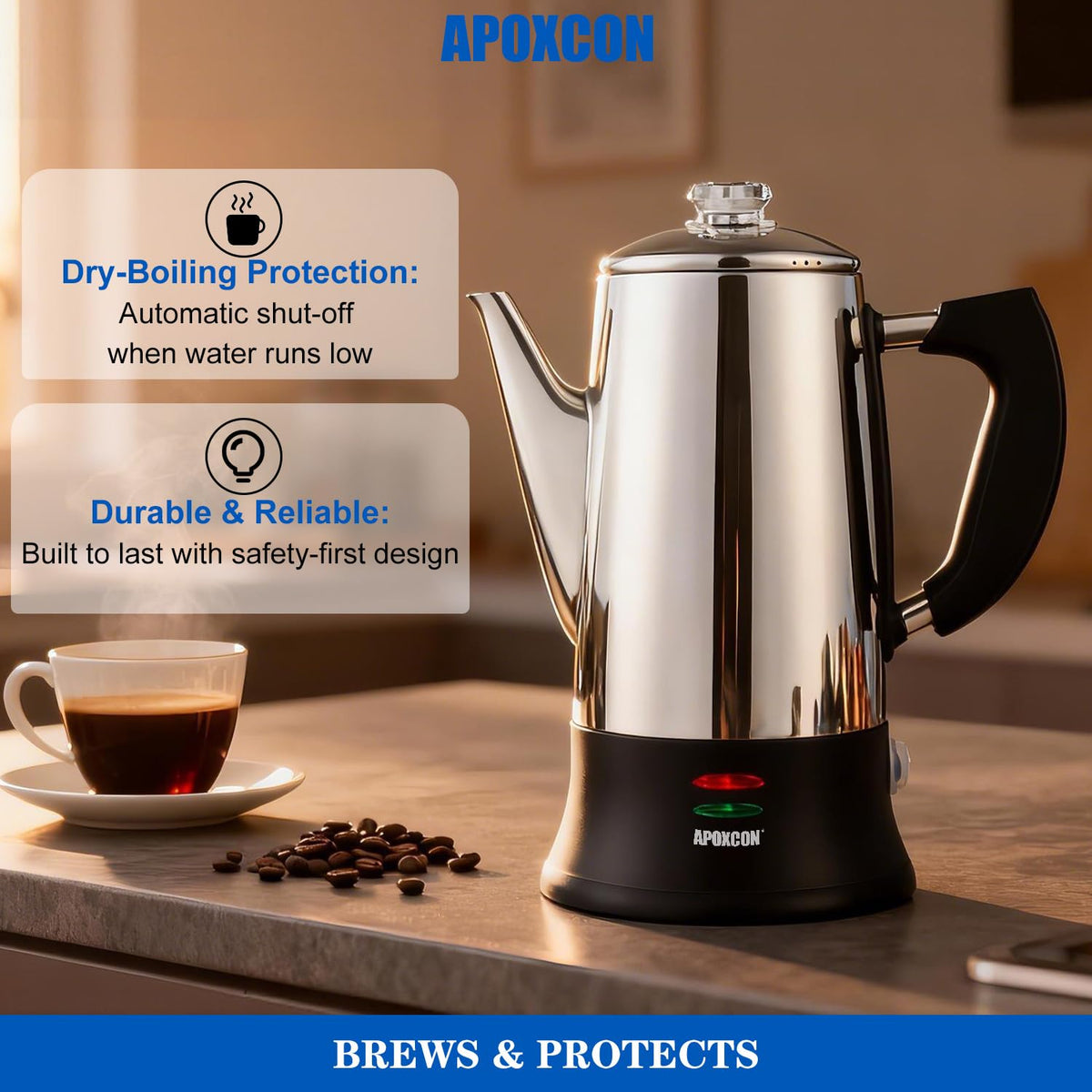 Electric Stainless Steel Coffee Percolator 12 Cup M96948