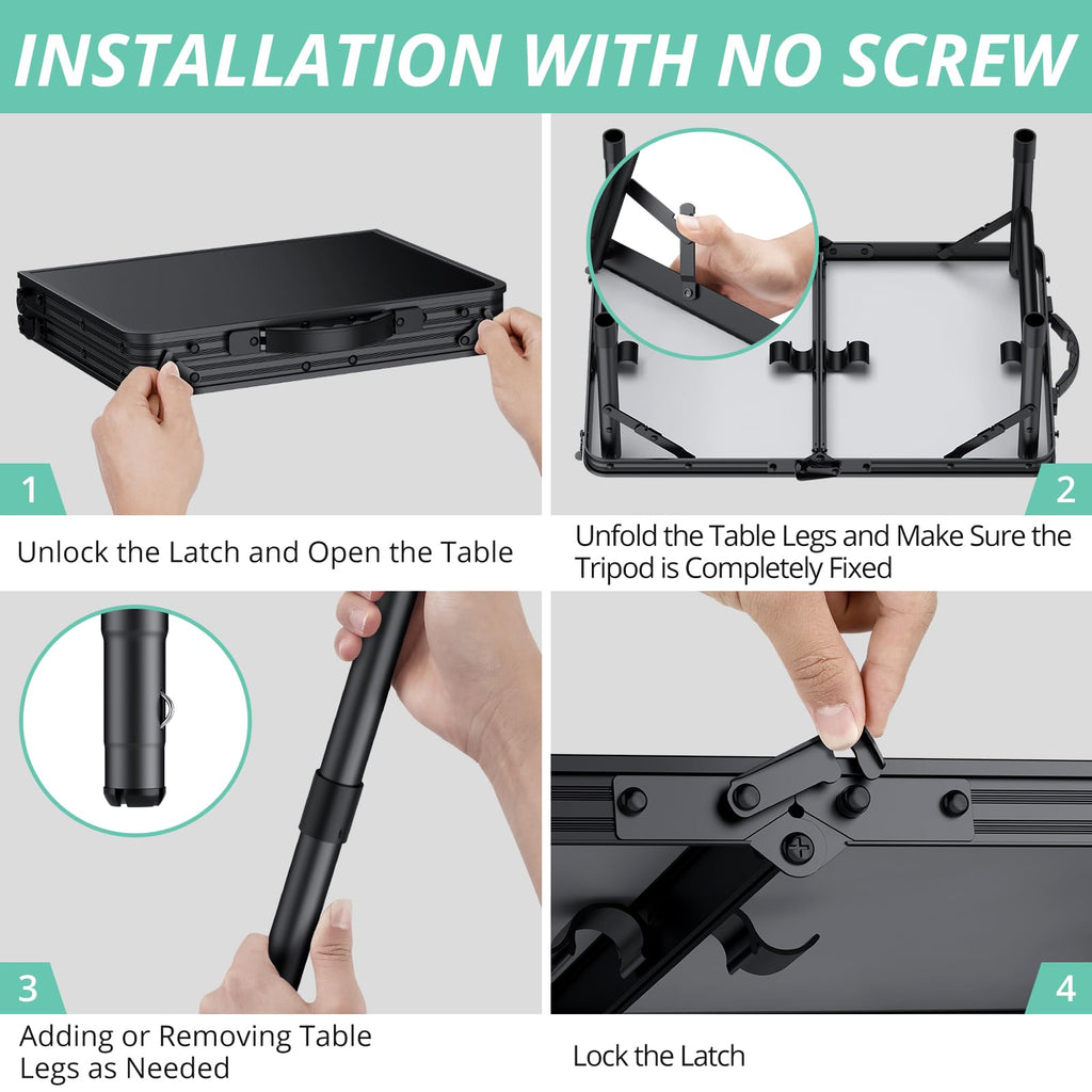 Folding Camping Table with Adjustable Height E572