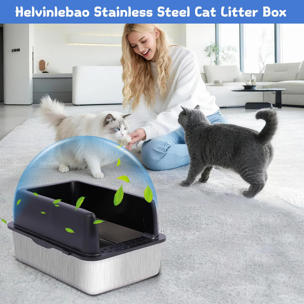 Stainless Steel Sifting Litter Box with Lid K162733