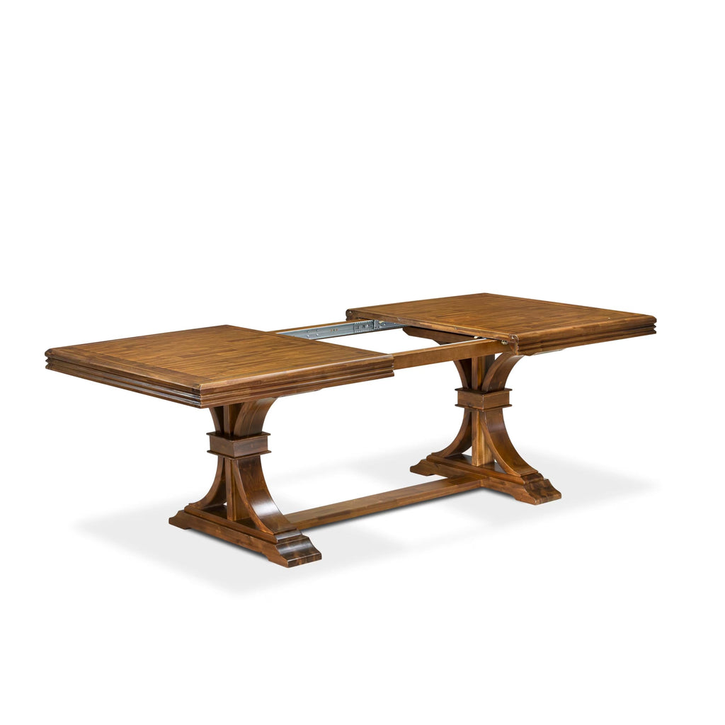 9 Piece Dining Table Set with 8 Beige Polyester Chairs J499