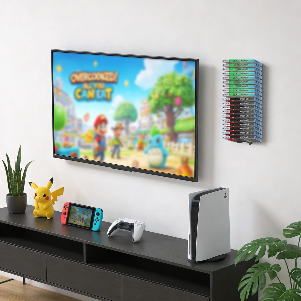 4-Pack Wall Mount DVD Holder Metal Video Game Storage Rack I2791