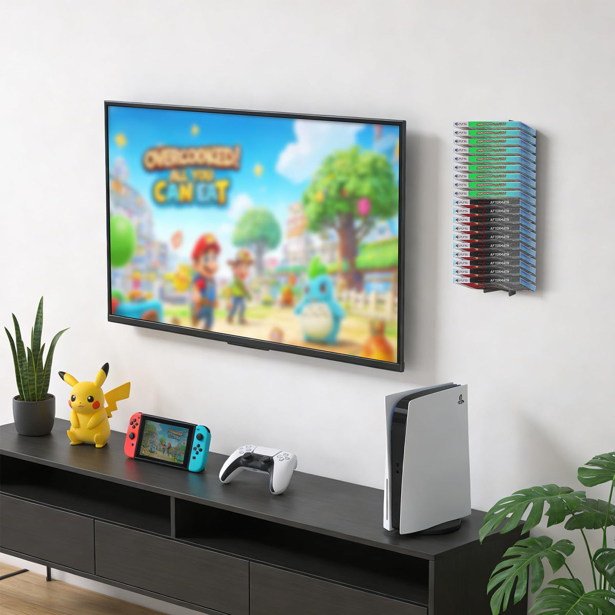 4-Pack Wall Mount DVD Holder Metal Video Game Storage Rack I2791