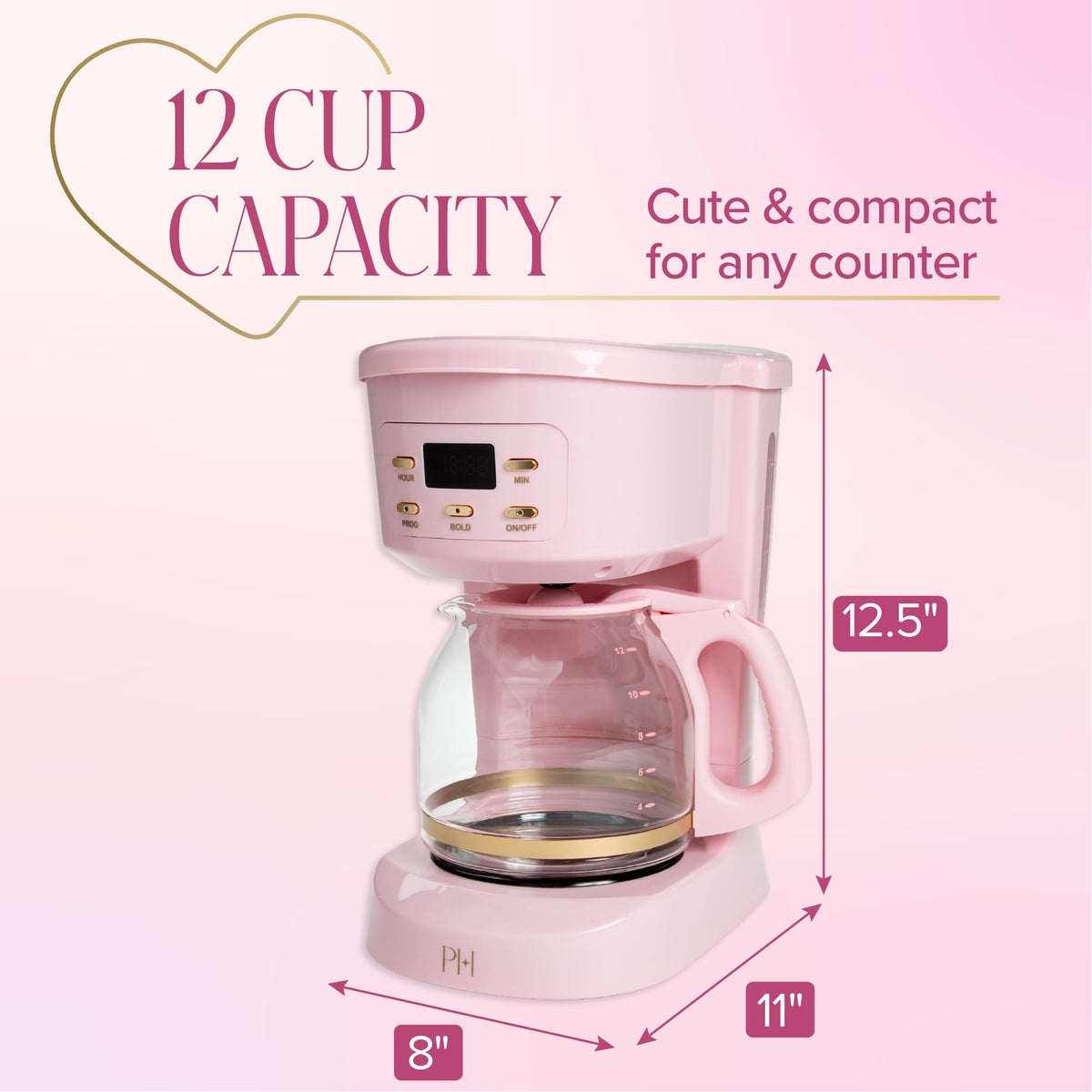 12-Cup Programmable Drip Coffee Maker with Glass Carafe V15432
