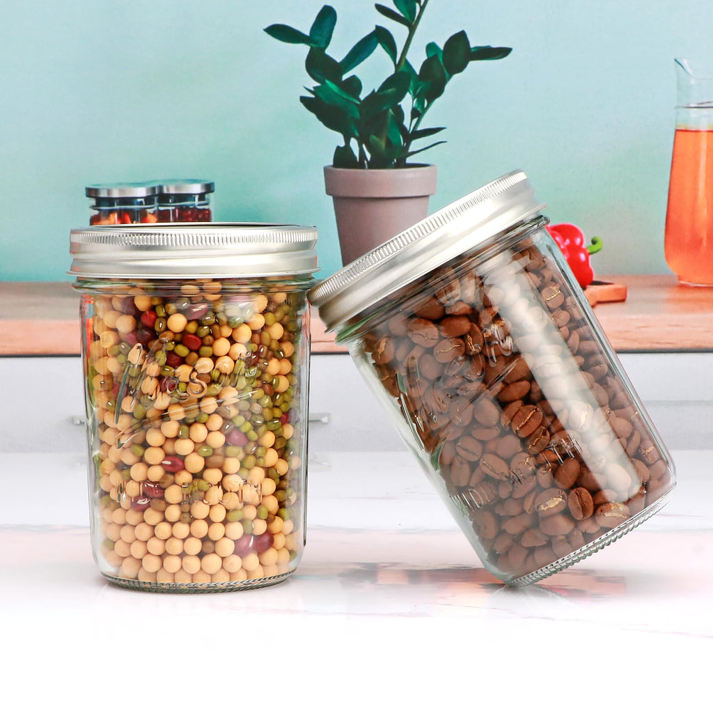 16 oz Glass Mason Jars with Lids 12pcs B679