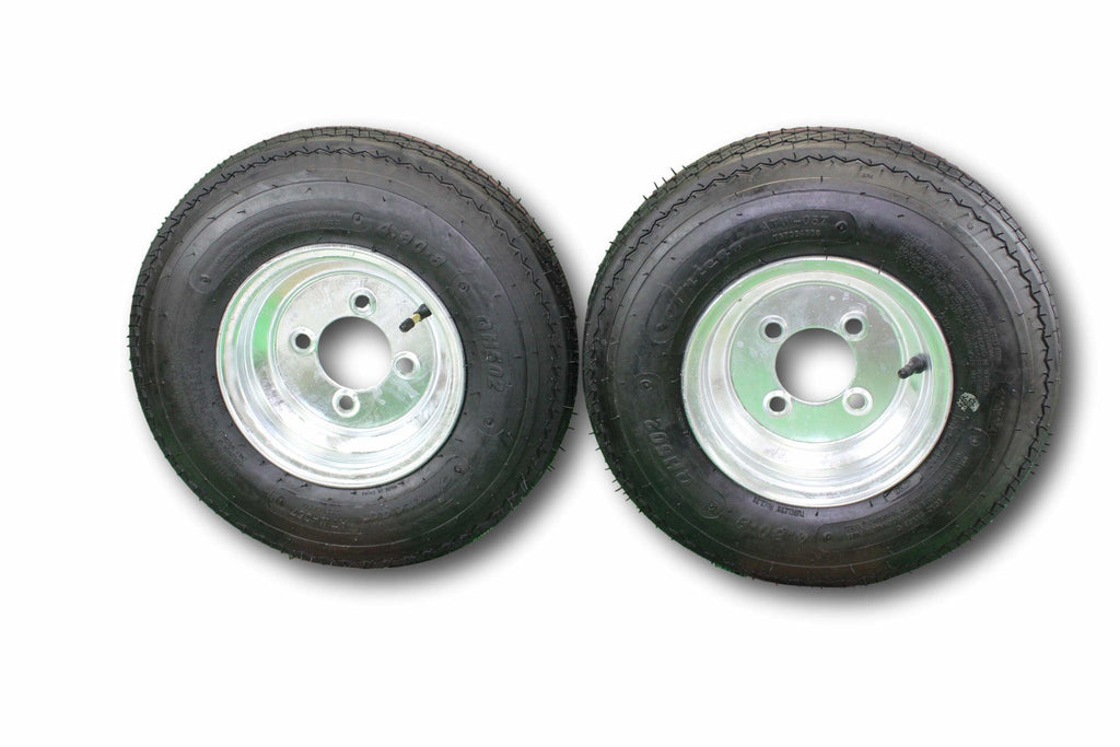4.80-8 Trailer Tire & Wheel, 6 Ply, 4 Lug Galvanized, Set of 2 X1843