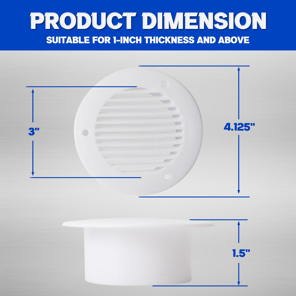 Trailer RV Sidewall Exhaust Vent Fan Kit with Cover, 2 Pack Z48023