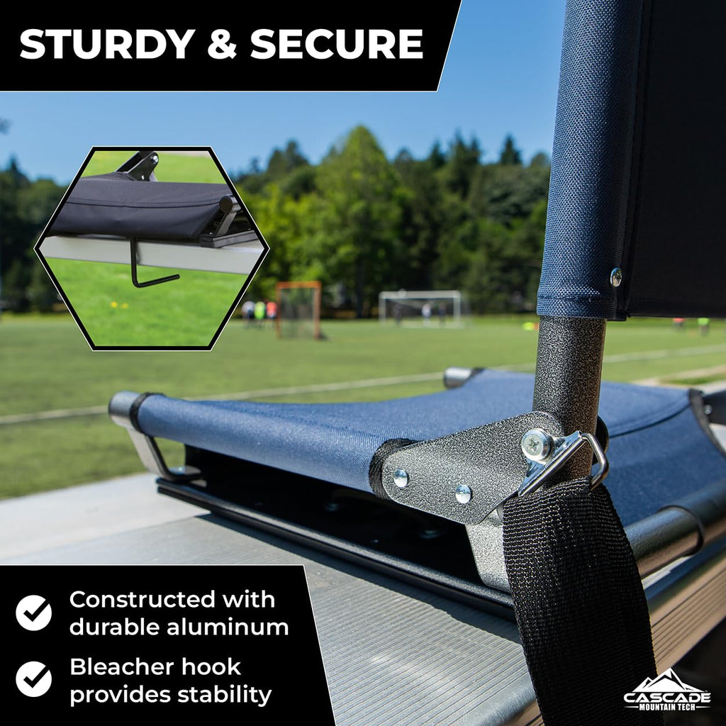 Portable Folding Steel Stadium Seats for Bleachers, Black O566309