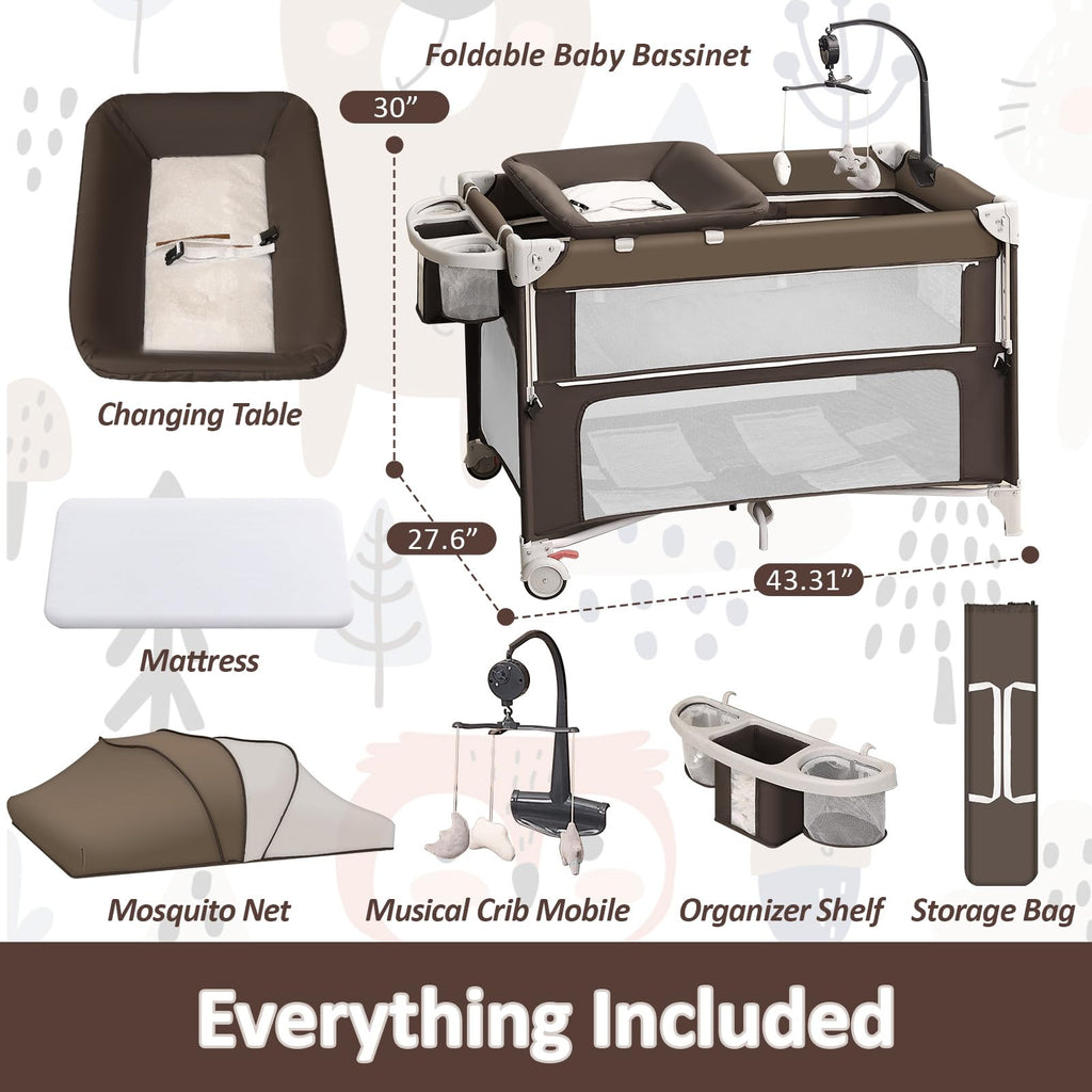 5-in-1 Baby Bassinet Bedside Sleeper A148344