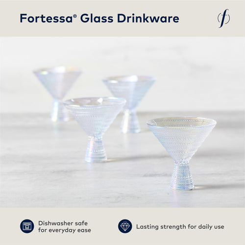 11.5 Ounce Iridescent Glass Martini Set of 4 F826