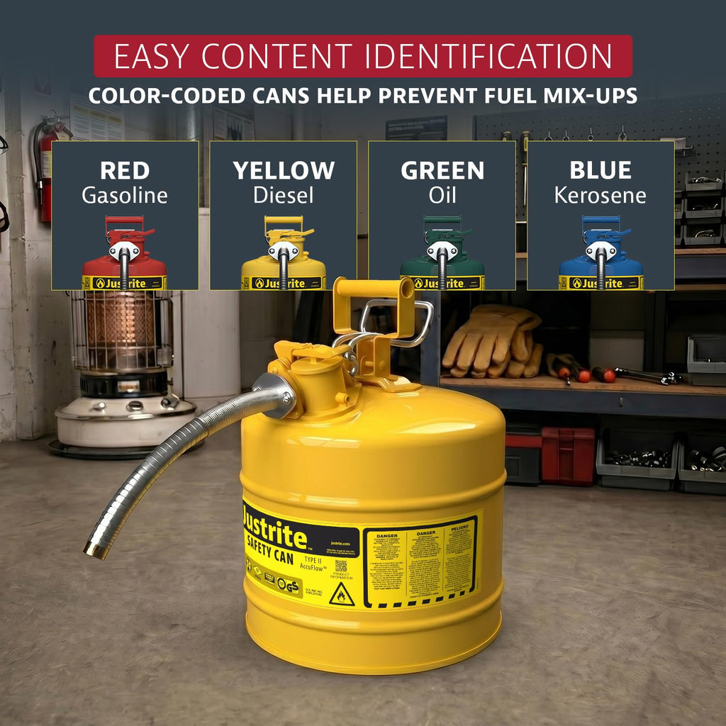 Yellow Galvanized Steel Diesel Fuel Can M490932