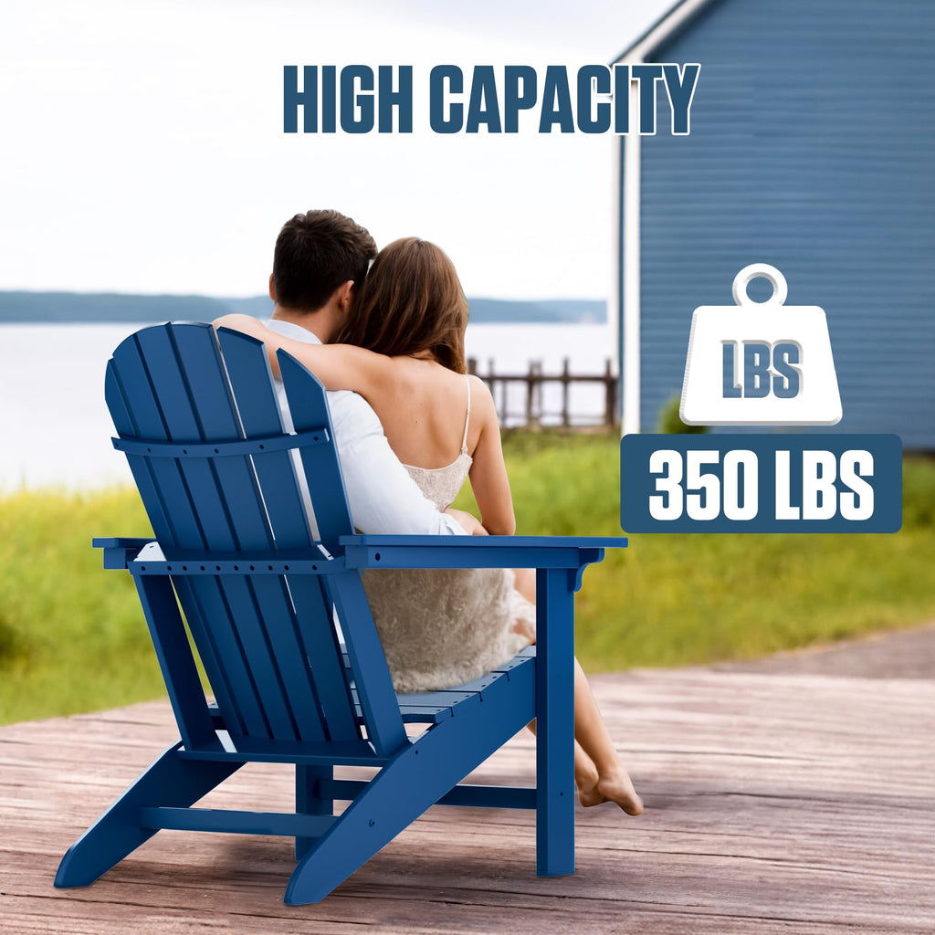 Plastic Adirondack Chair Set of 4 Navy Blue Q527