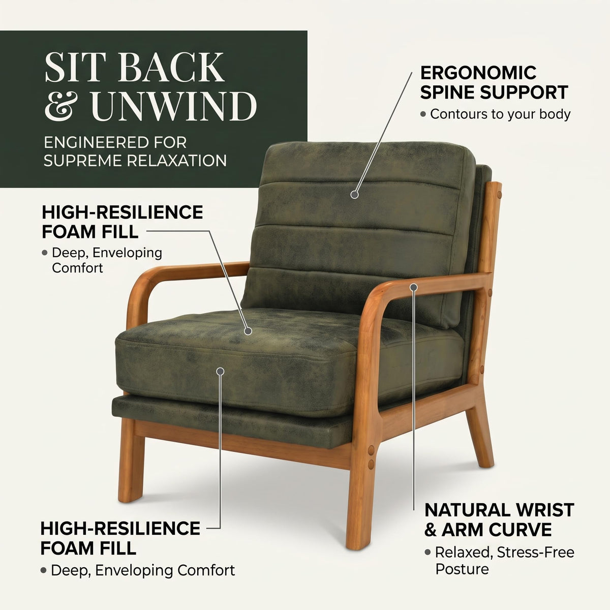 Mid Century Modern Faux Leather Accent Chair Set of 2 D6825