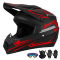 Youth Kids Full Face Motocross Helmet 4PCS Set DOT Approved Red XL Z4133