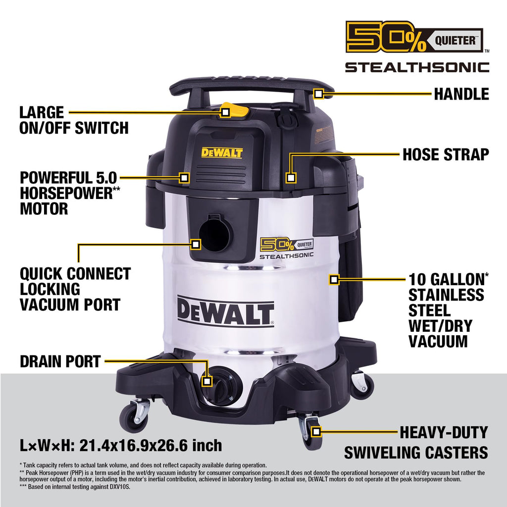 10 Gal Wet and Dry Stainless Steel Shop Vacuum C62331