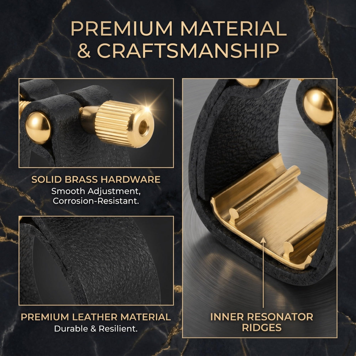 Adjustable Single-Screw Leather Alto Saxophone Ligature L765