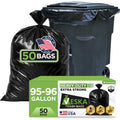 95-96 Gallon Black Heavy Duty Trash Bags with Ties U290