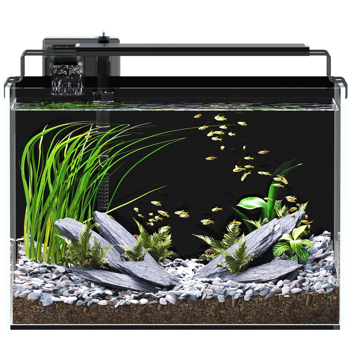 5 Gallon Rimless Glass Aquarium Starter Kit with Filter Light Lid A5038