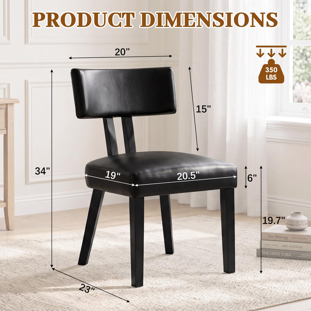 Gloss Black Upholstered Dining Chairs Set of 2 C107068