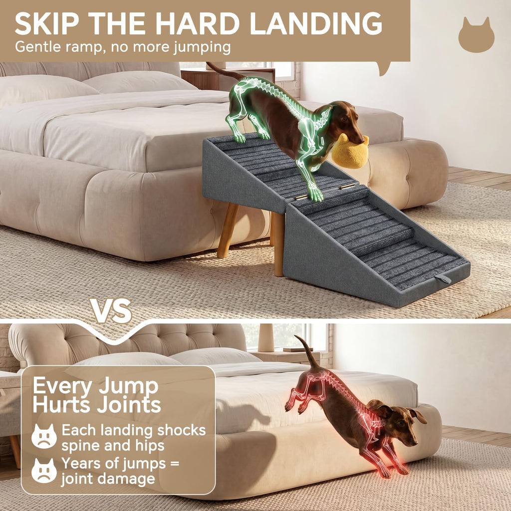 2-in-1 Wooden Pet Stairs & Ottoman L133