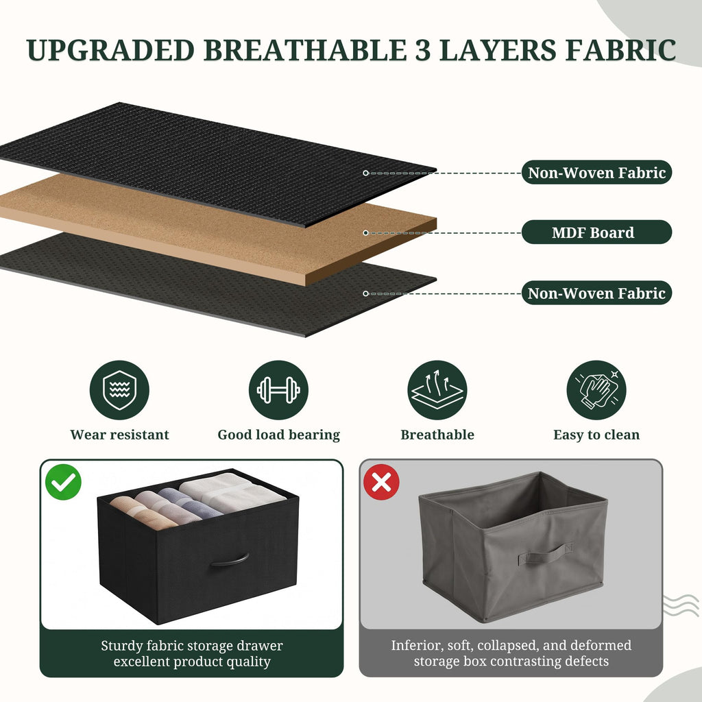 8 Drawer Fabric Dresser with Wood Top V891660