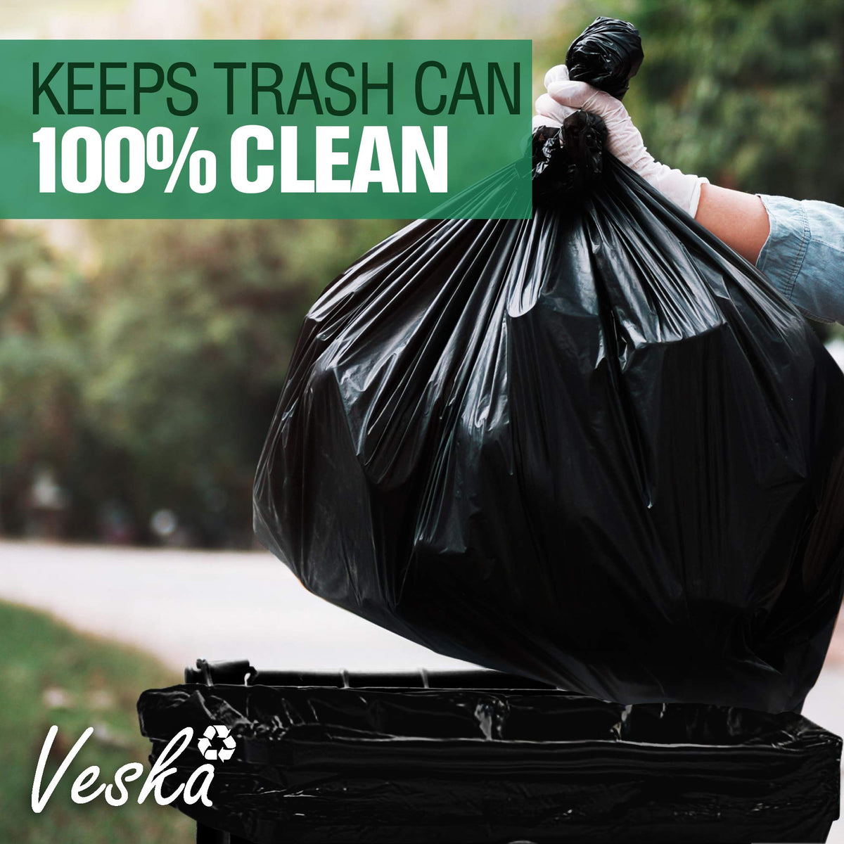 95-96 Gallon Black Heavy Duty Trash Bags with Ties U290