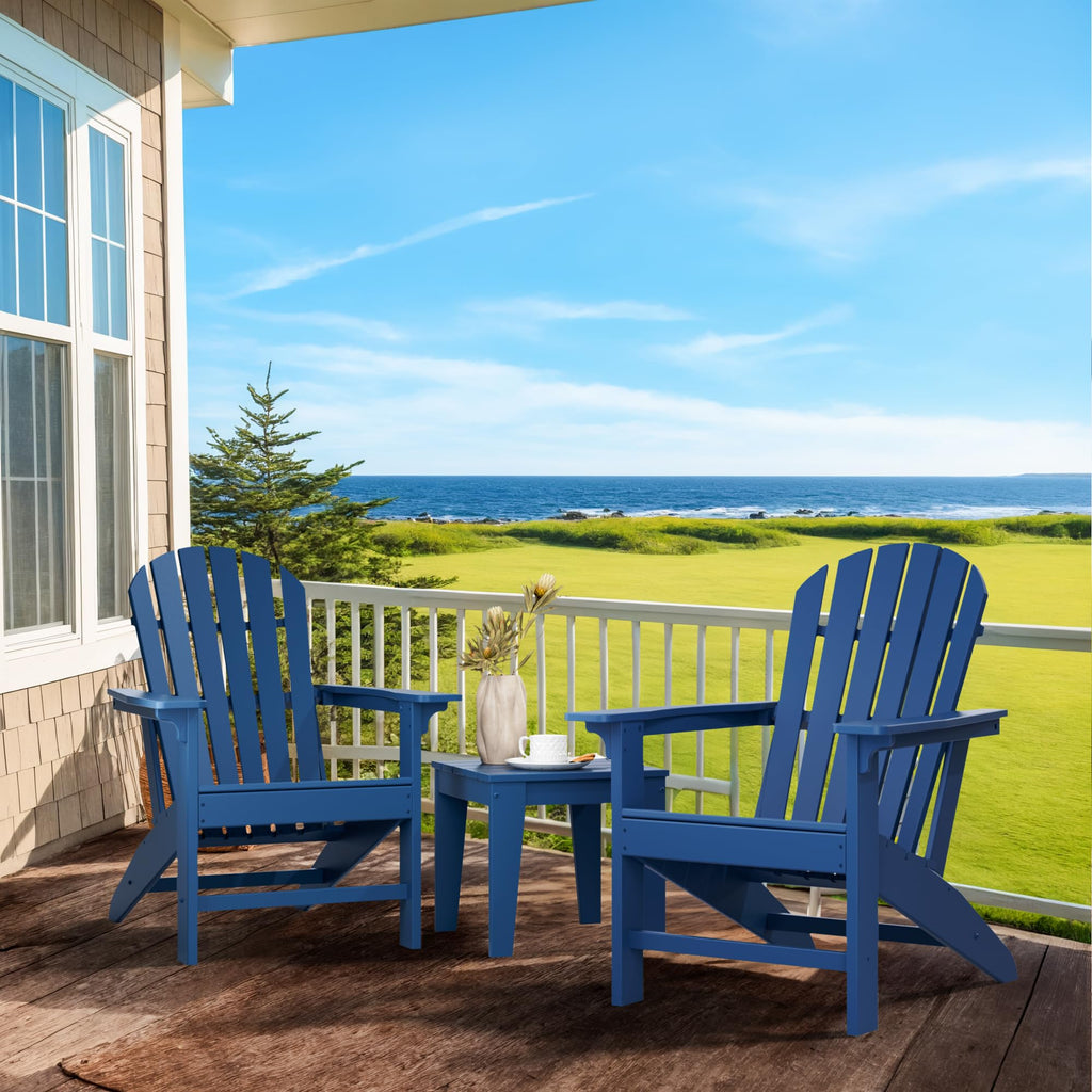 Plastic Adirondack Chair Set of 4 Navy Blue Q527