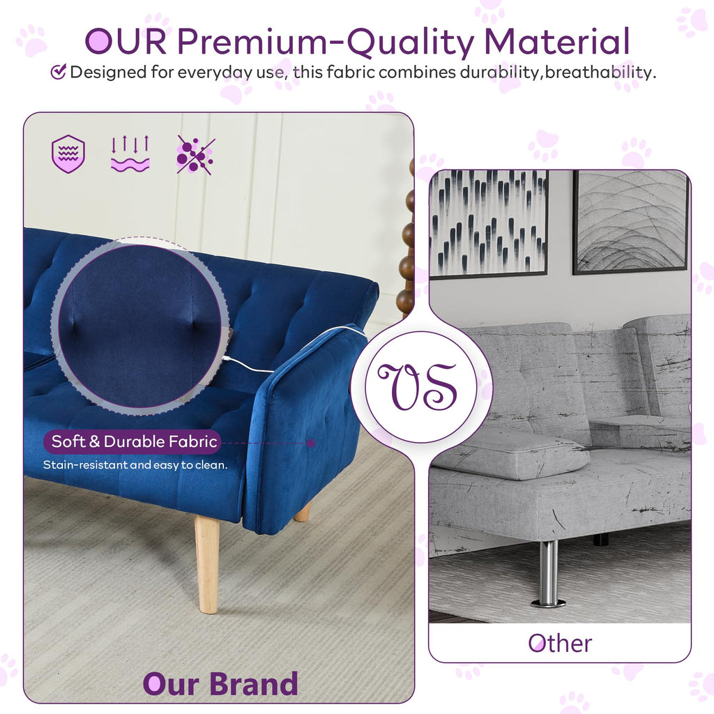 65'' Convertible Futon Sofa Bed with USB G94032