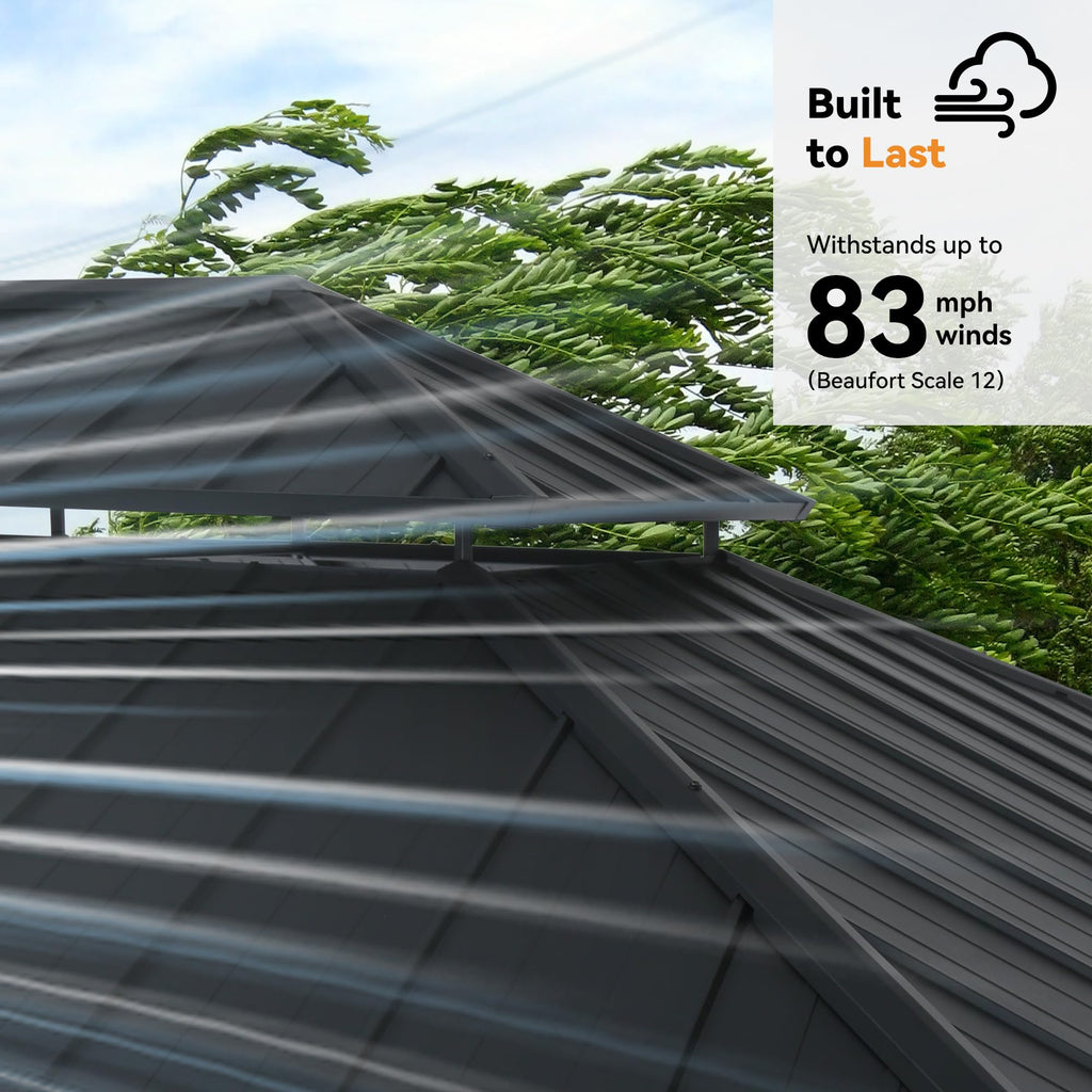 Wood Gazebo 13x15 with Galvanized Steel Roof G37820