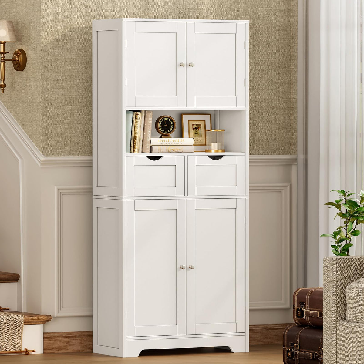 Tall Bathroom Storage Cabinet with 4 Doors C35762