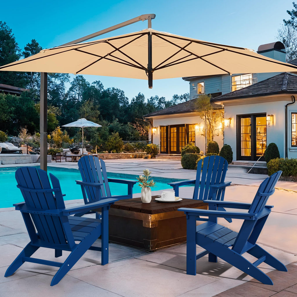 Plastic Adirondack Chair Set of 4 Navy Blue Q527