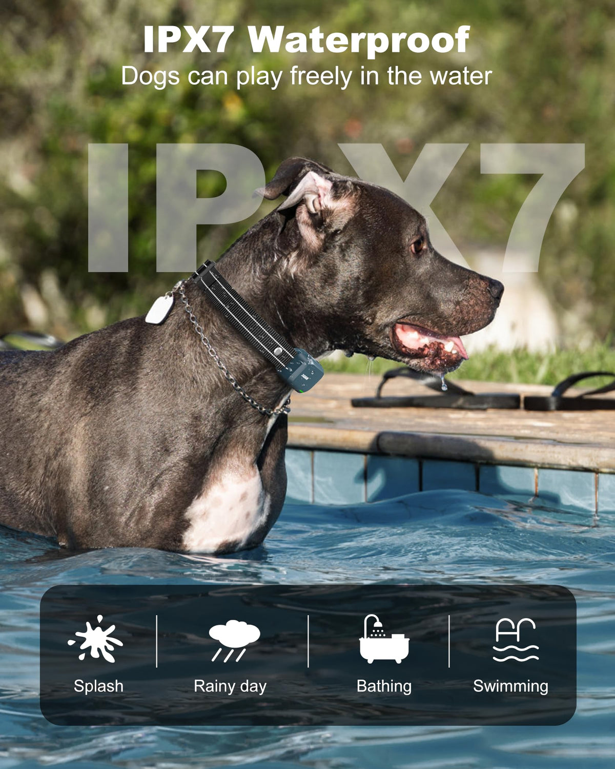 4500FT IPX8 Waterproof Rechargeable Dog Training Collar with Remote U85609