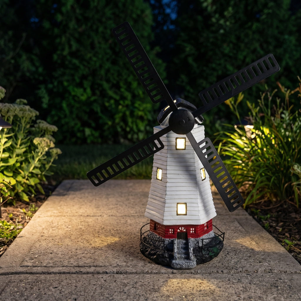 Solar Powered Rotating Lighthouse Garden Statue Light T71519