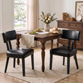 Gloss Black Upholstered Dining Chairs Set of 2 C107068