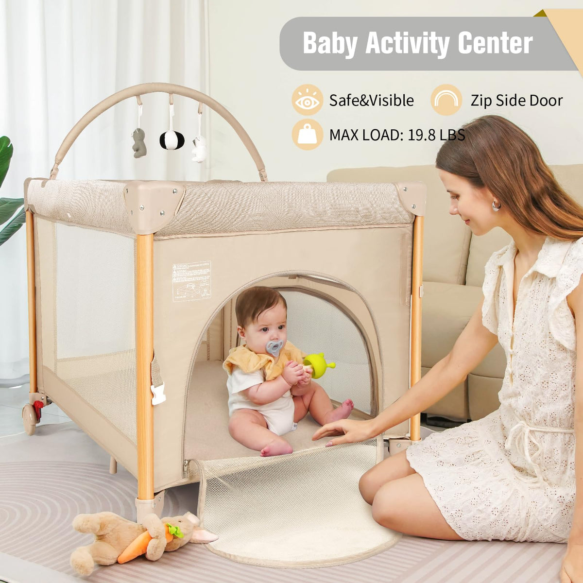 5 in 1 Beige Baby Bassinet D3766